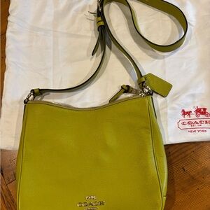 Coach Chartreuse Leather Shoulder Bag